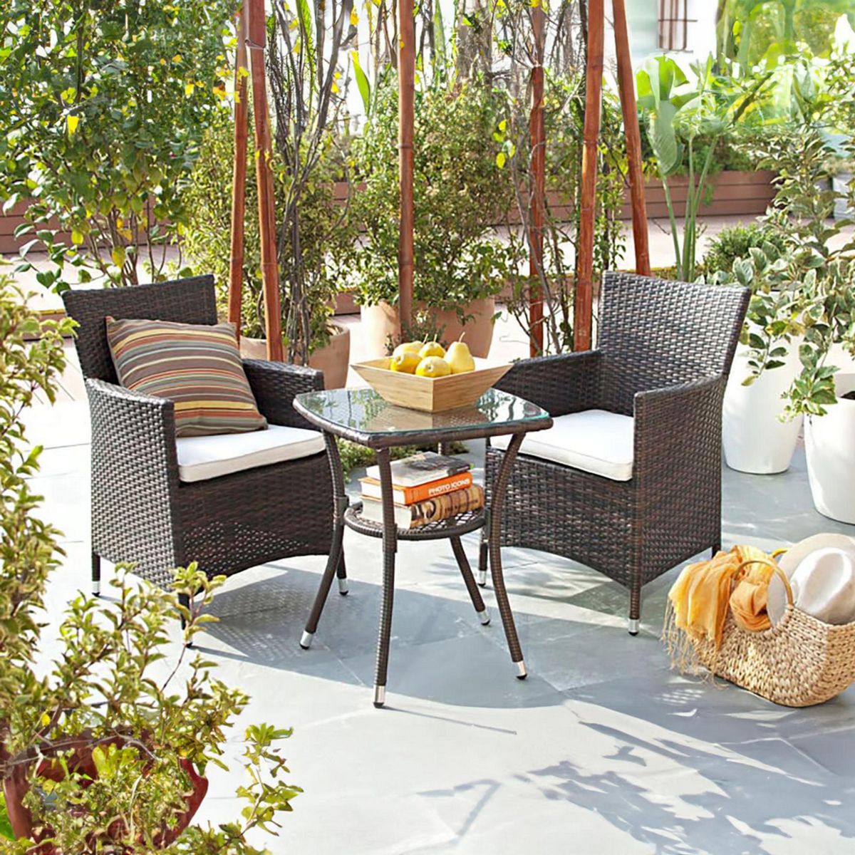 JUST HOME COLLECTION - Juego de Balcón 2 Personas Ratán Sidney