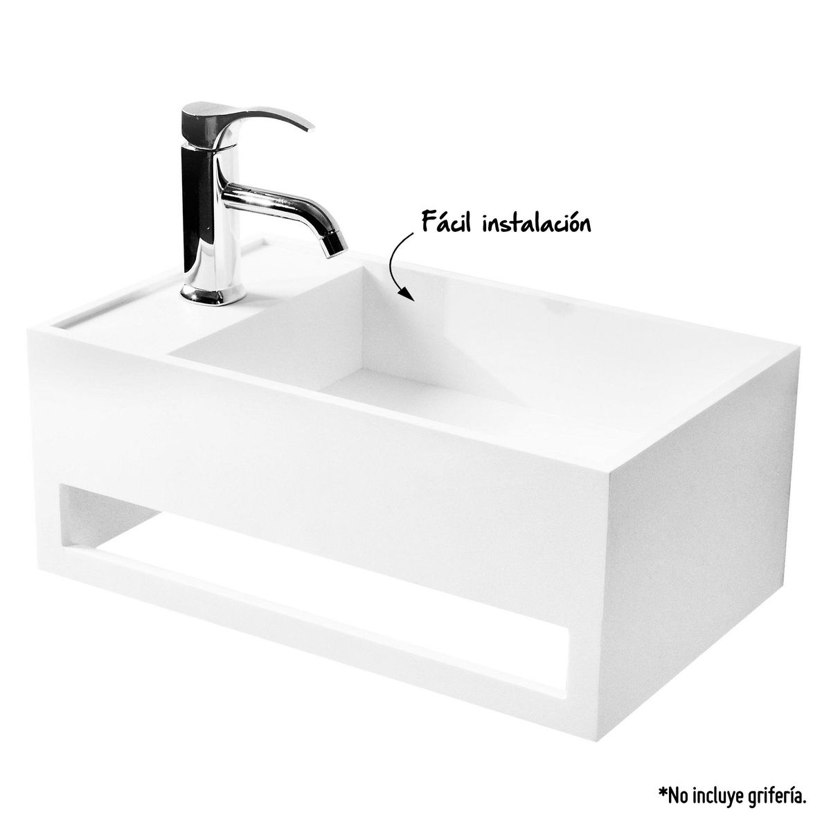 SENSI DACQUA - Mueble Vanitorio Cube Toallero 50x30x20cm