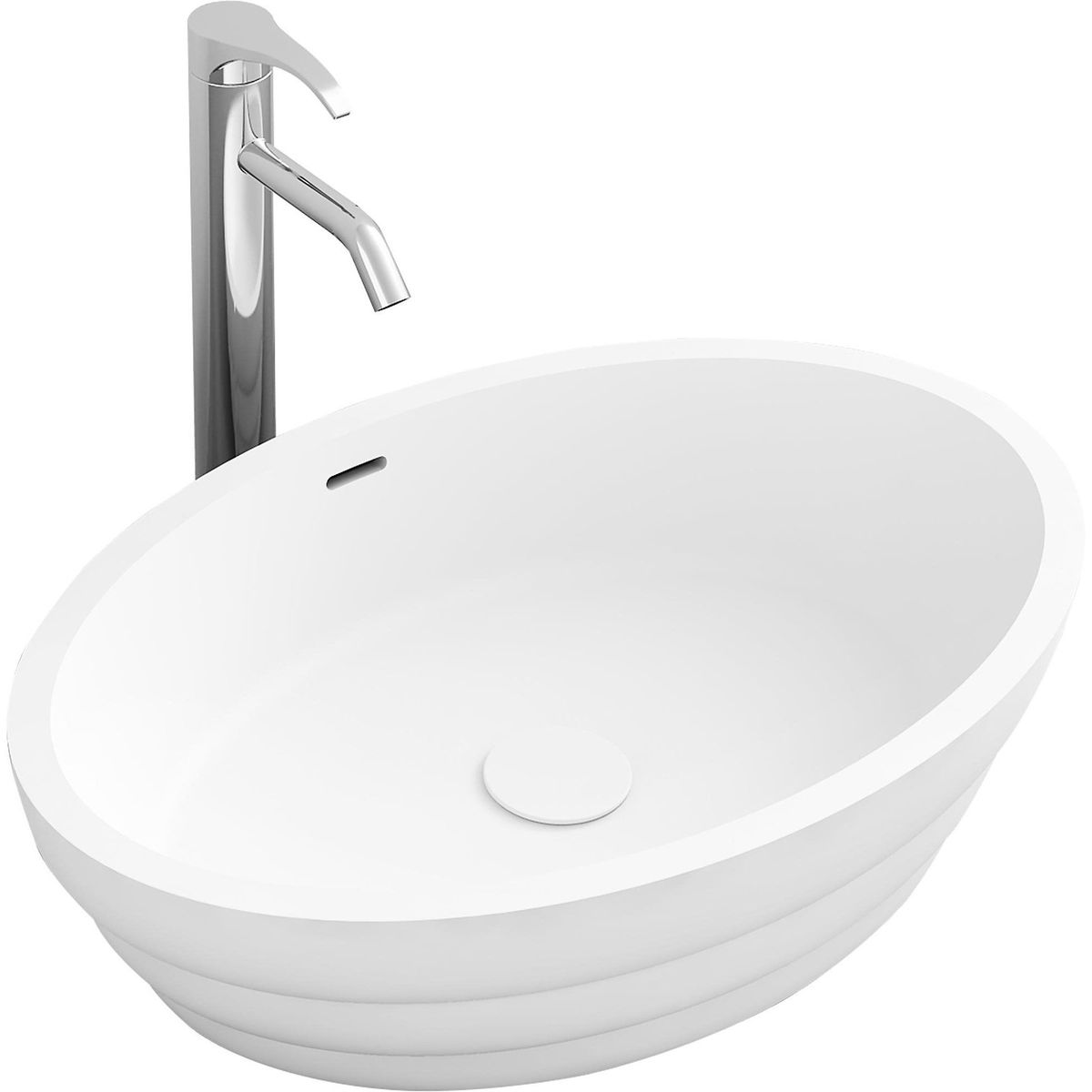 DACQUA - Ovalín Oval Blanco 60x40x15cm