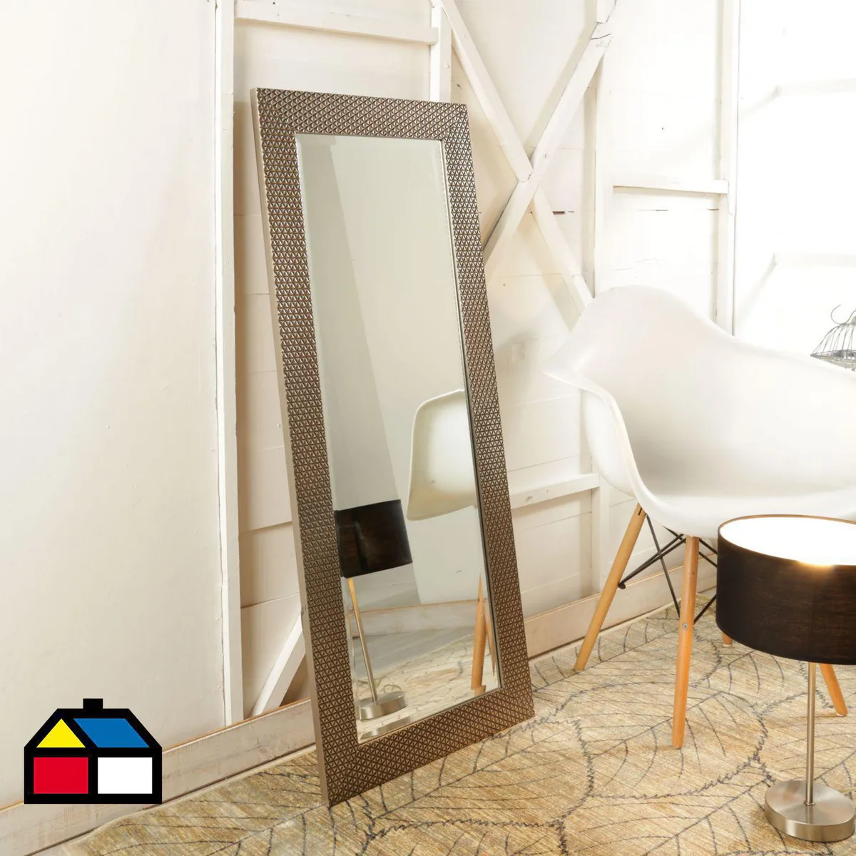 JUST HOME COLLECTION - Espejo Decorativo Rectangular Forma Dorado 120x50cm