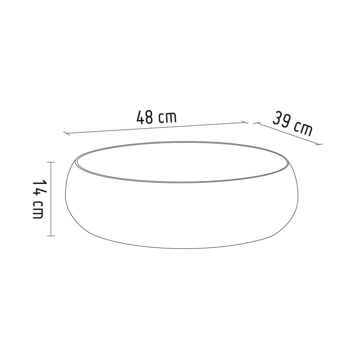 VAINSA - Lavamanos para Sobreponer Vainsa Padua Ovalado Blanco