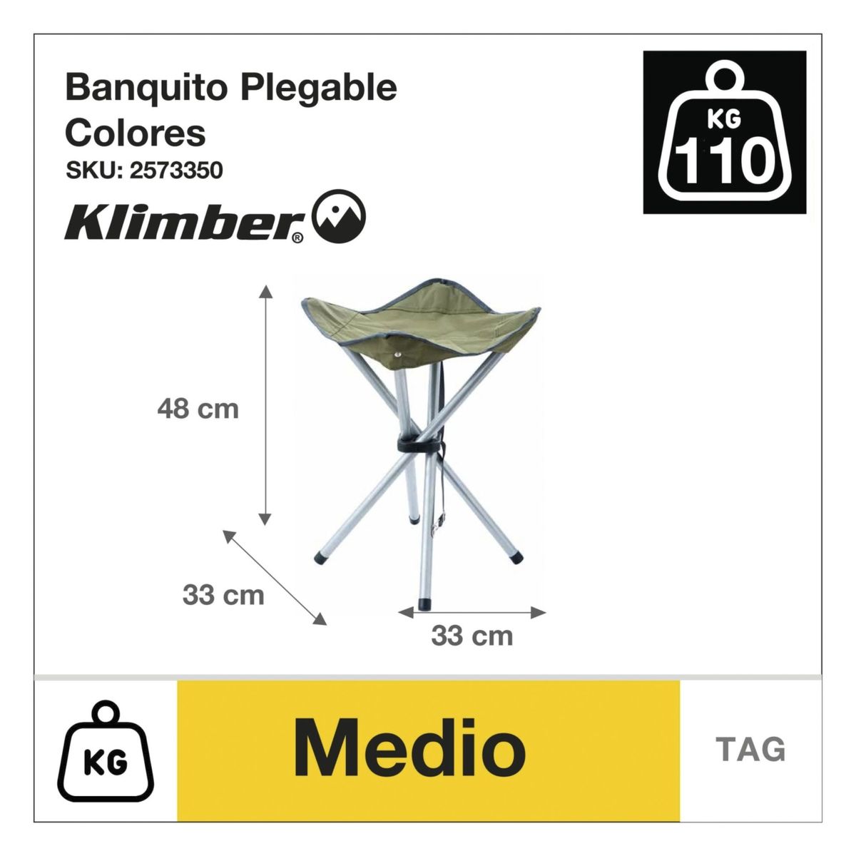 KLIMBER - Banquito plegable colores