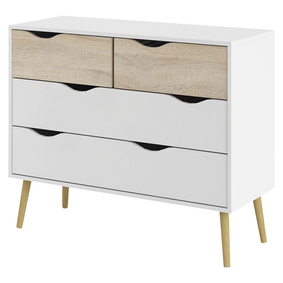 TVILUM - Cómoda 4 Cajones Oslo Blanco