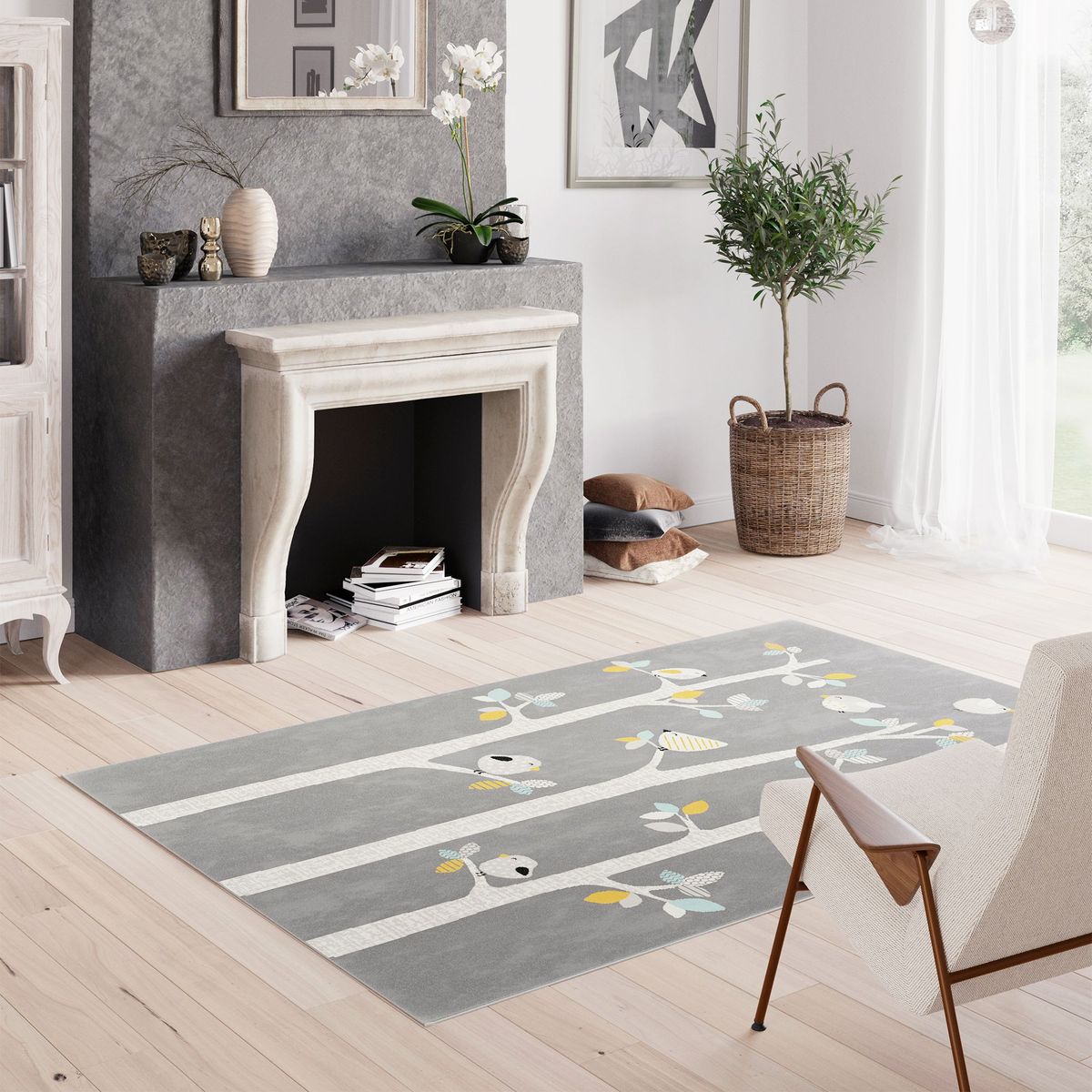 JUST HOME COLLECTION - Alfombra Rectangular Canvas Birds