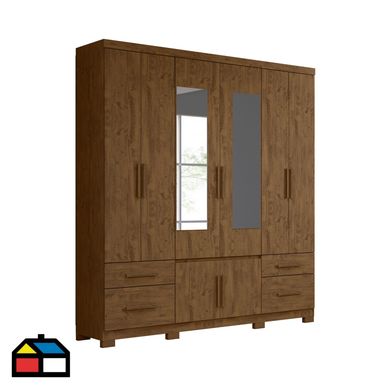 Ropero con Espejo 8 Puertas 4 Cajones Porto