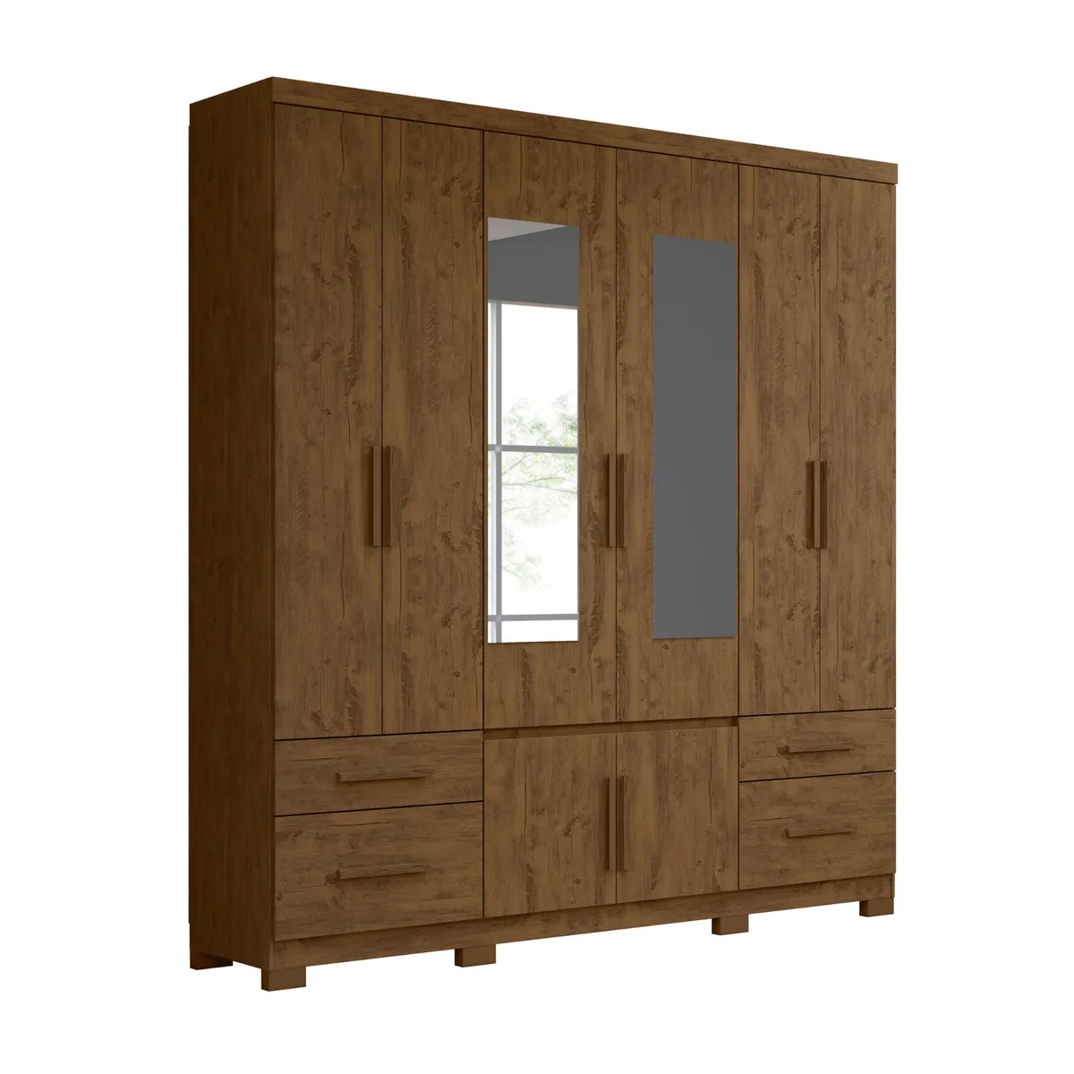 MOVAL - Ropero con Espejo 8 Puertas 4 Cajones Porto