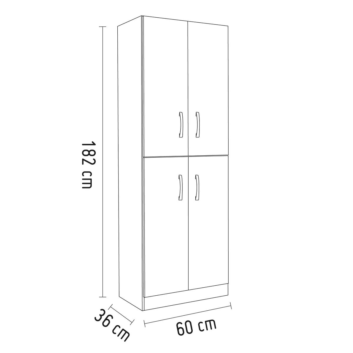 GENIALFLEX - Ropero 4 puertas Multiuso Chocolate/Ártico