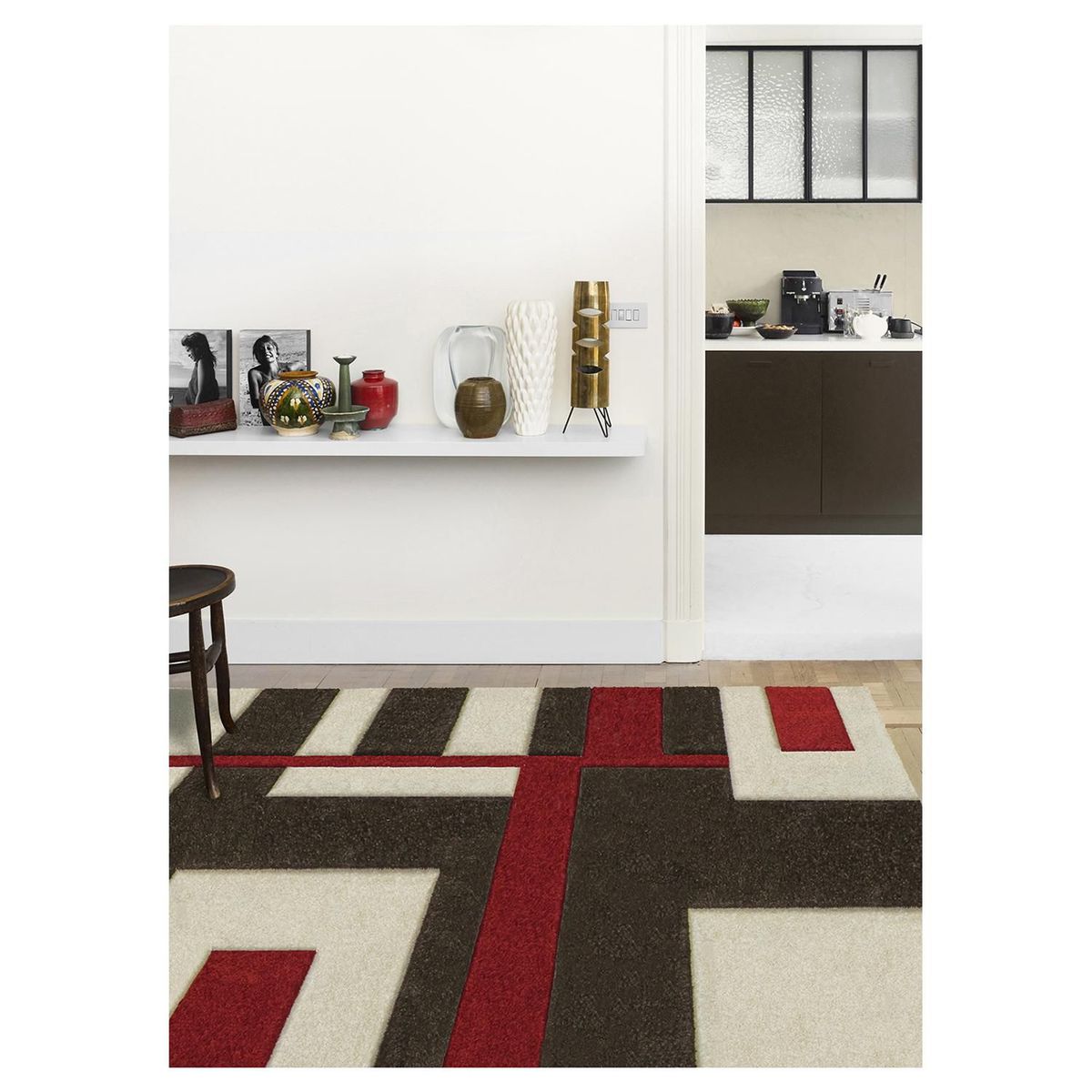 JUST HOME COLLECTION - Alfombra Rectangular Rojo Shuffle