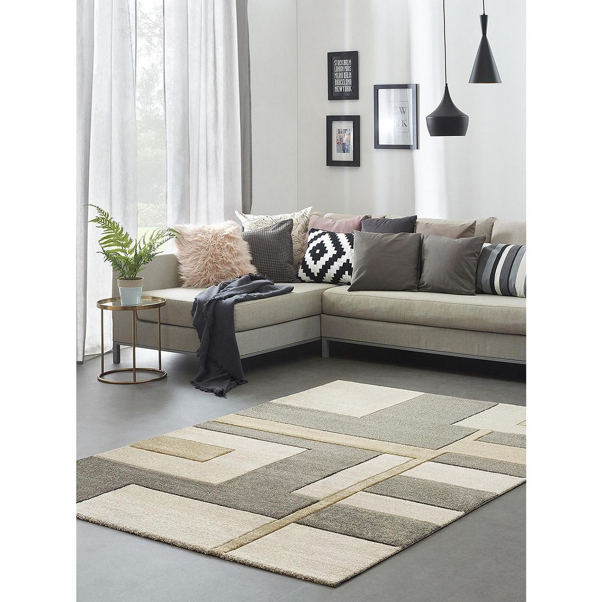 JUST HOME COLLECTION - Alfombra Rectangular Shuffle 80x150cm Gris