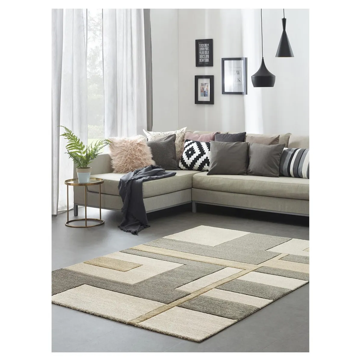 JUST HOME COLLECTION - Alfombra Rectangular Gris Shuffle
