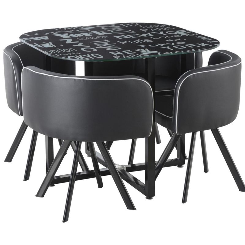 JUST HOME COLLECTION - Juego de Comedor Pizza City 4 Personas