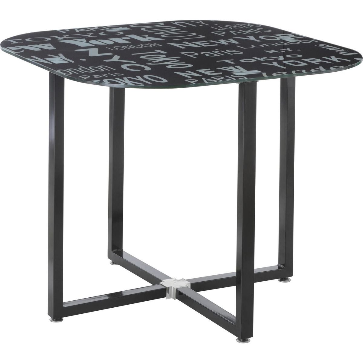 JUST HOME COLLECTION - Juego de Comedor 4 Sillas Pizza Negro