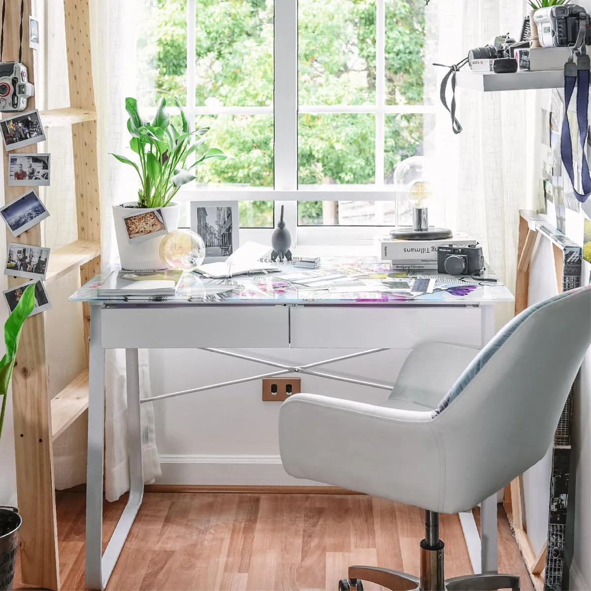 JUST HOME COLLECTION - Escritorio de vidrio Floral