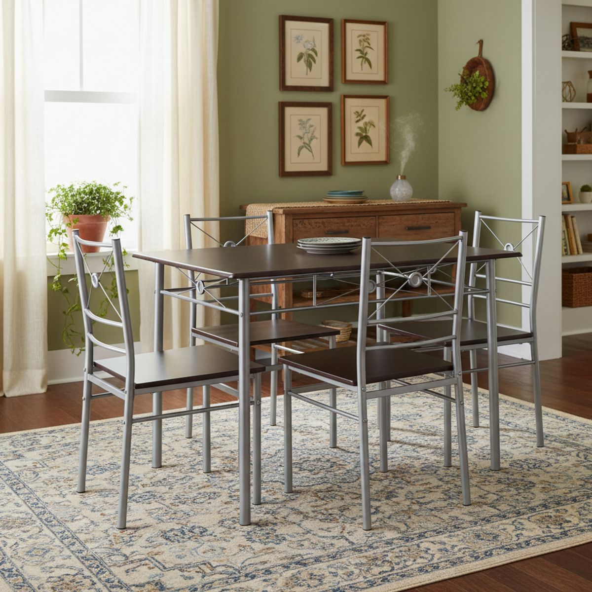 CASA BONITA - Juego de Comedor Brasilia 4 Sillas Wengue