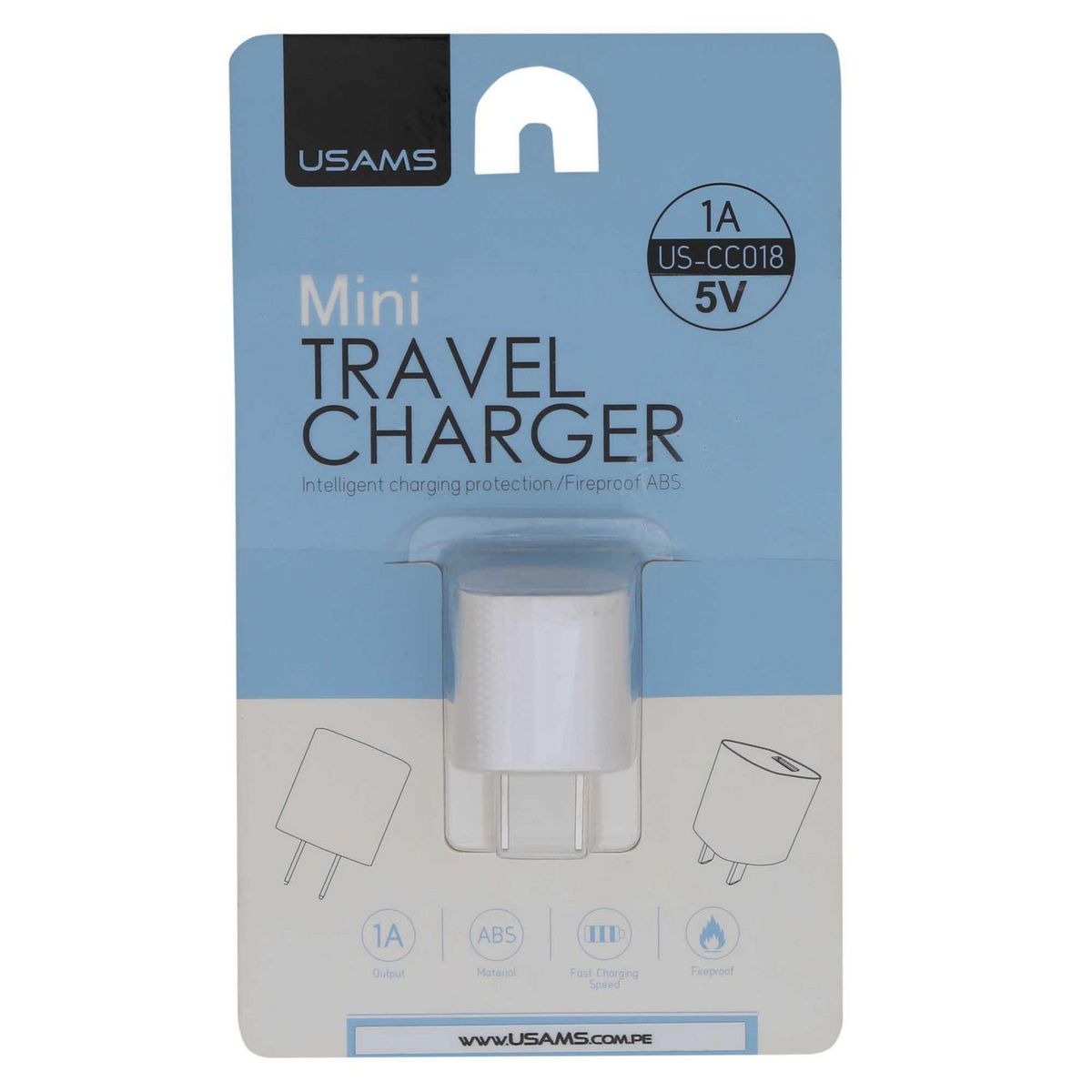 USAMS - Mini Cargador Pered 1 A Blanco