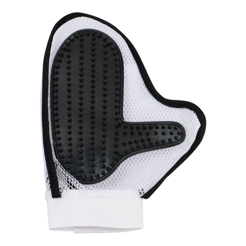 PET CARE - Guante de Masajes para Perro de Malla Color Blanco y Negro