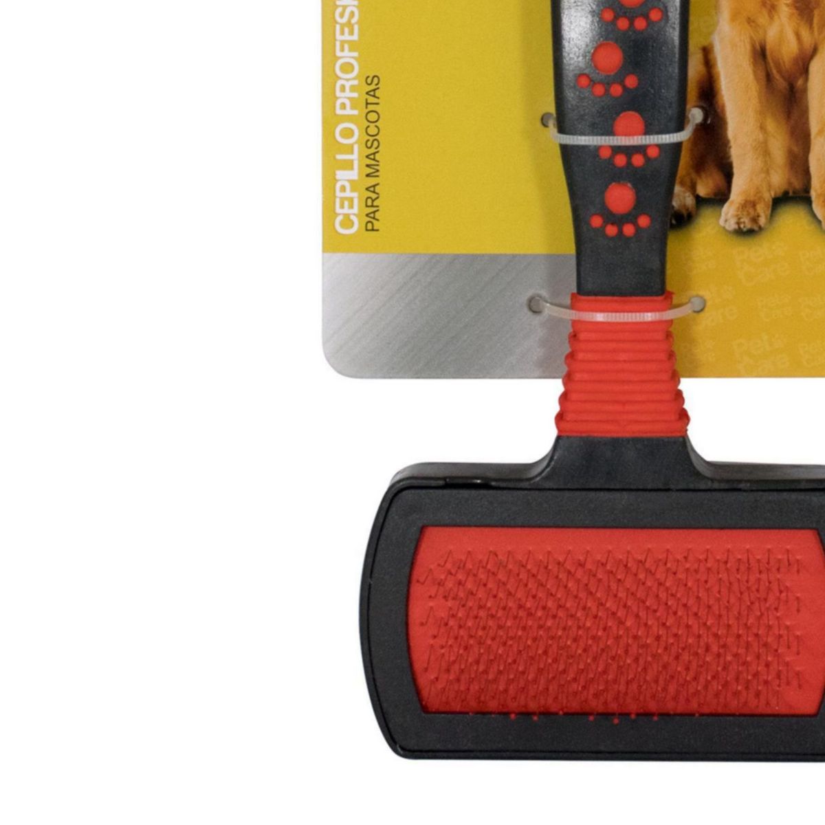 GENERICO - Cepillo Profesional para Mascotas Rojo y Negro 10.5x18cm