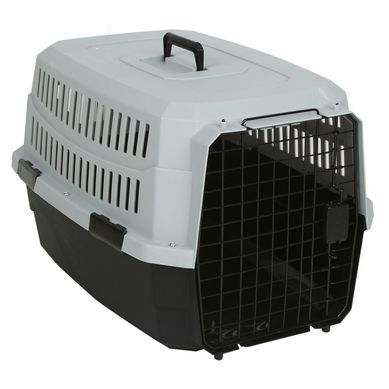 Jaula de Transporte para Perro Raza Extra Grande Plstico Gris 53x46x68cm