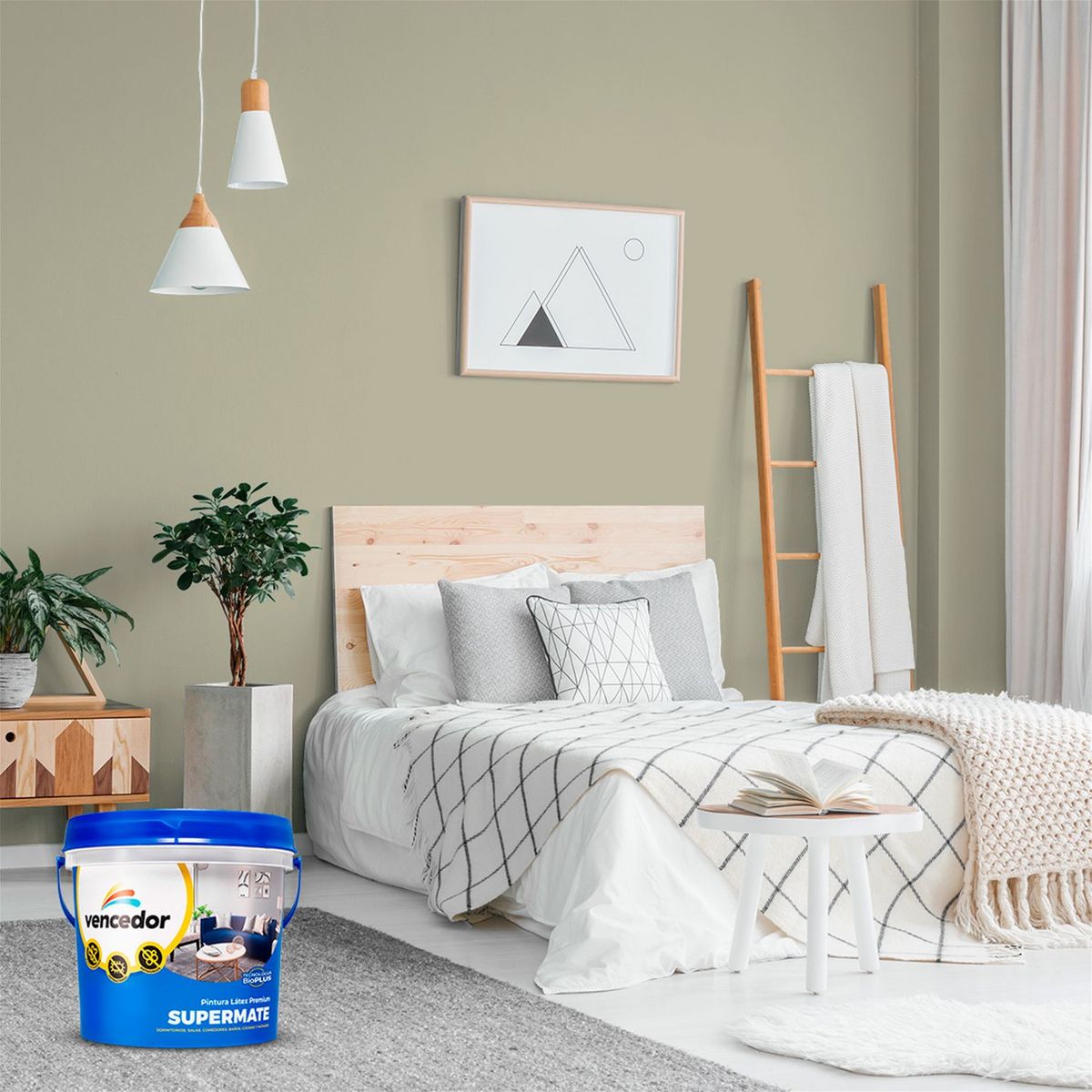 SUPERMATE - Pintura Super Antibacterial Blnaco Ostra 1GL