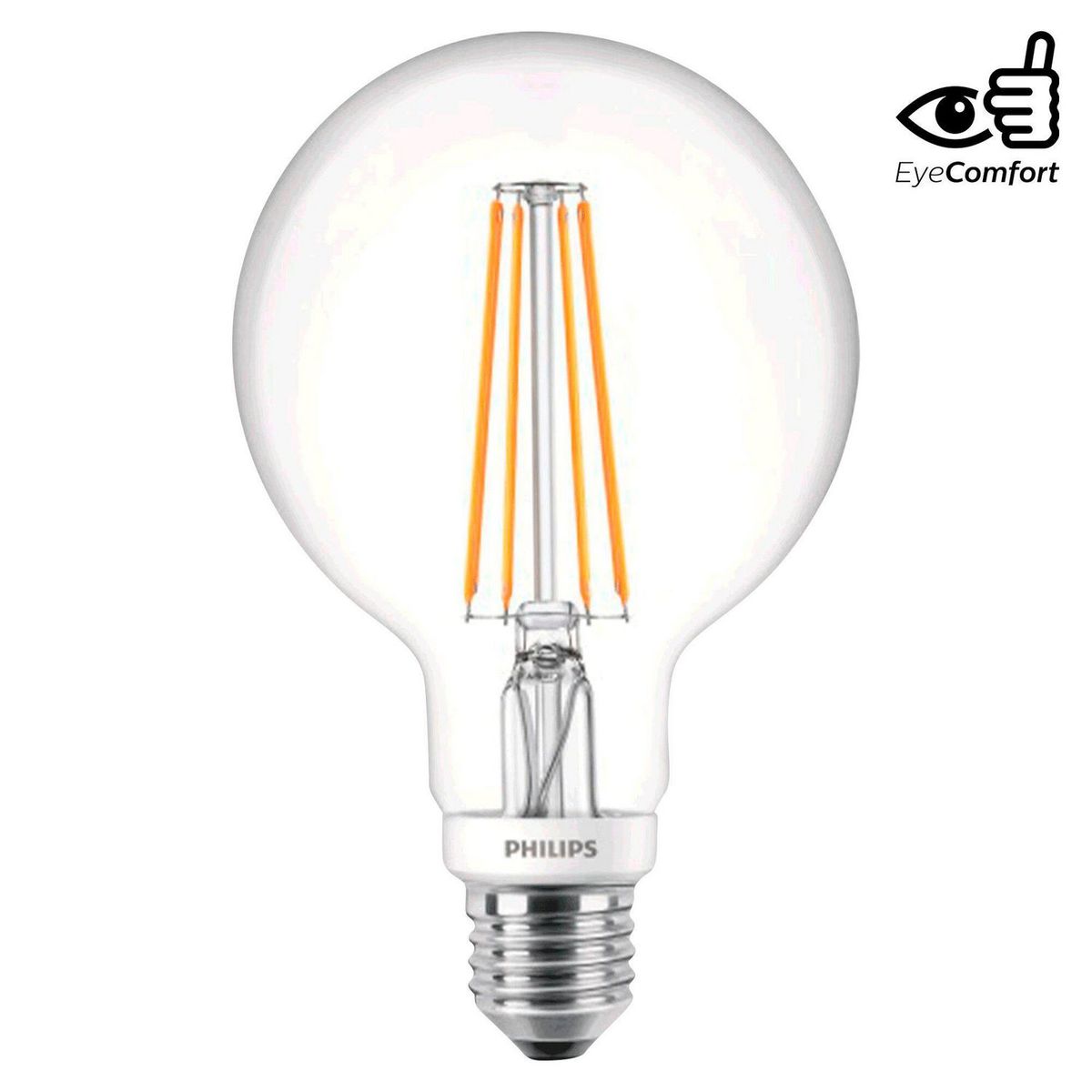 PHILIPS - Foco LED Vintage Globo E27 6W Luz Amarilla