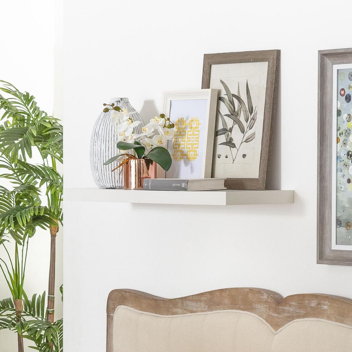 JUST HOME COLLECTION - Repisa Flotante de Melamina 80x25x3.8cm Blanco