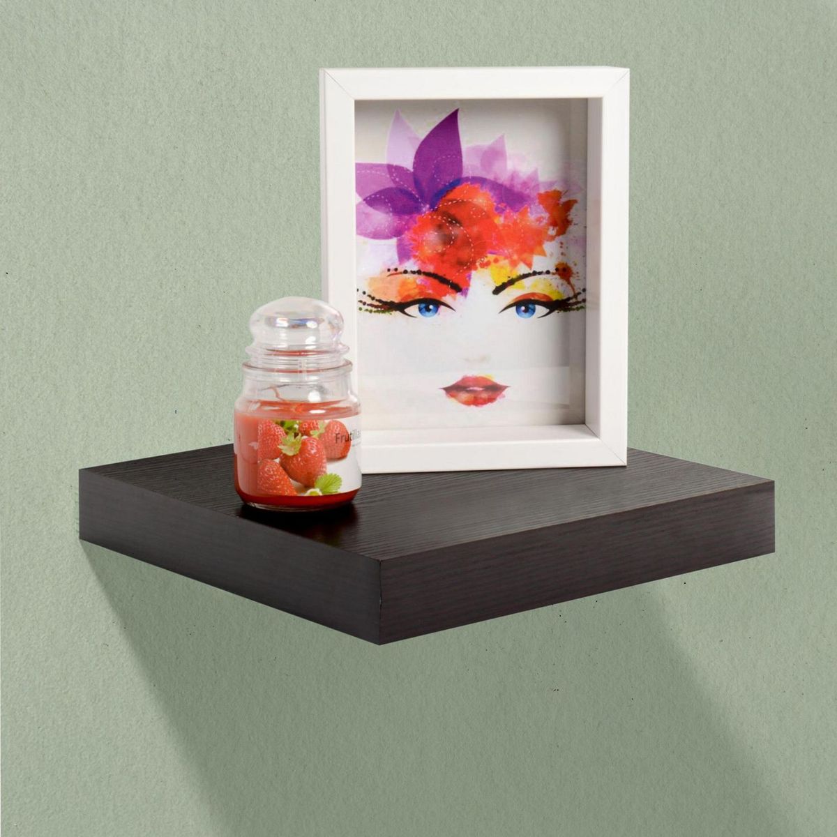 JUST HOME COLLECTION - Repisa Flotante de Melamina 25x25x3.8cm Wengue