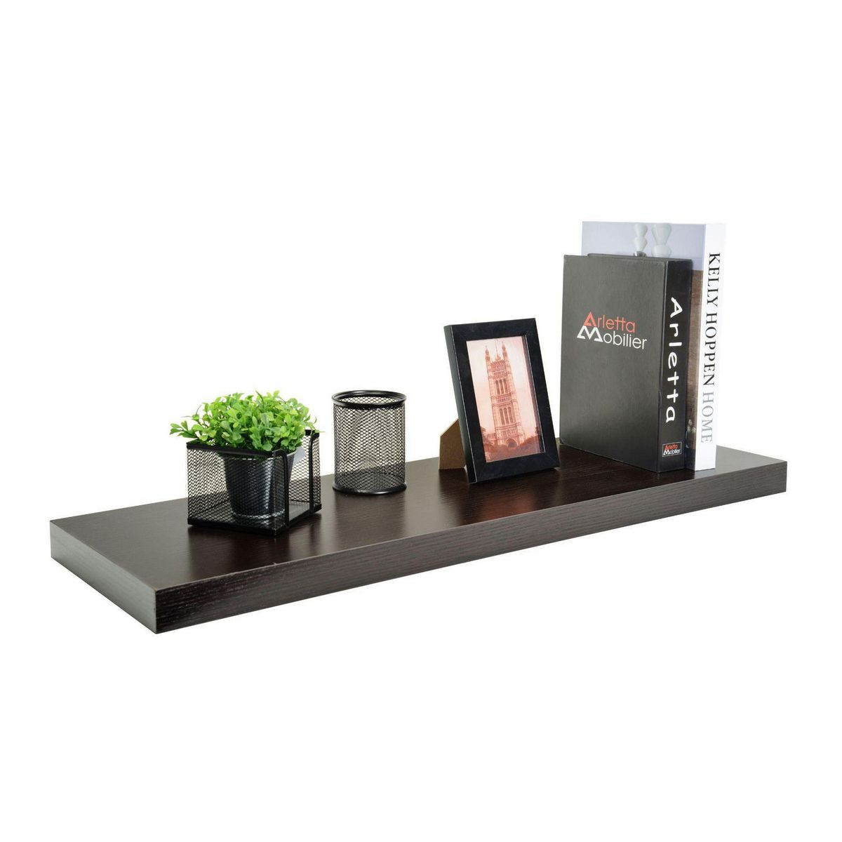 JUST HOME COLLECTION - Repisa Flotante de Melamina de Melamina 120x25x3.8cm Wengue