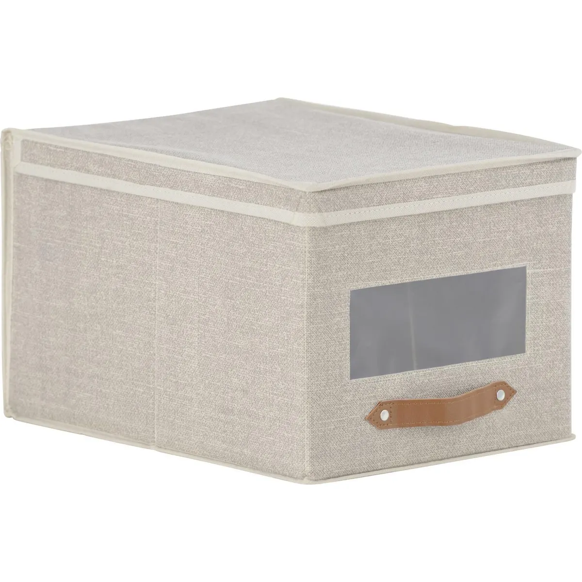 JUST HOME COLLECTION - Caja Organizadora de Tela con Tapa Beige 30x40x25cm