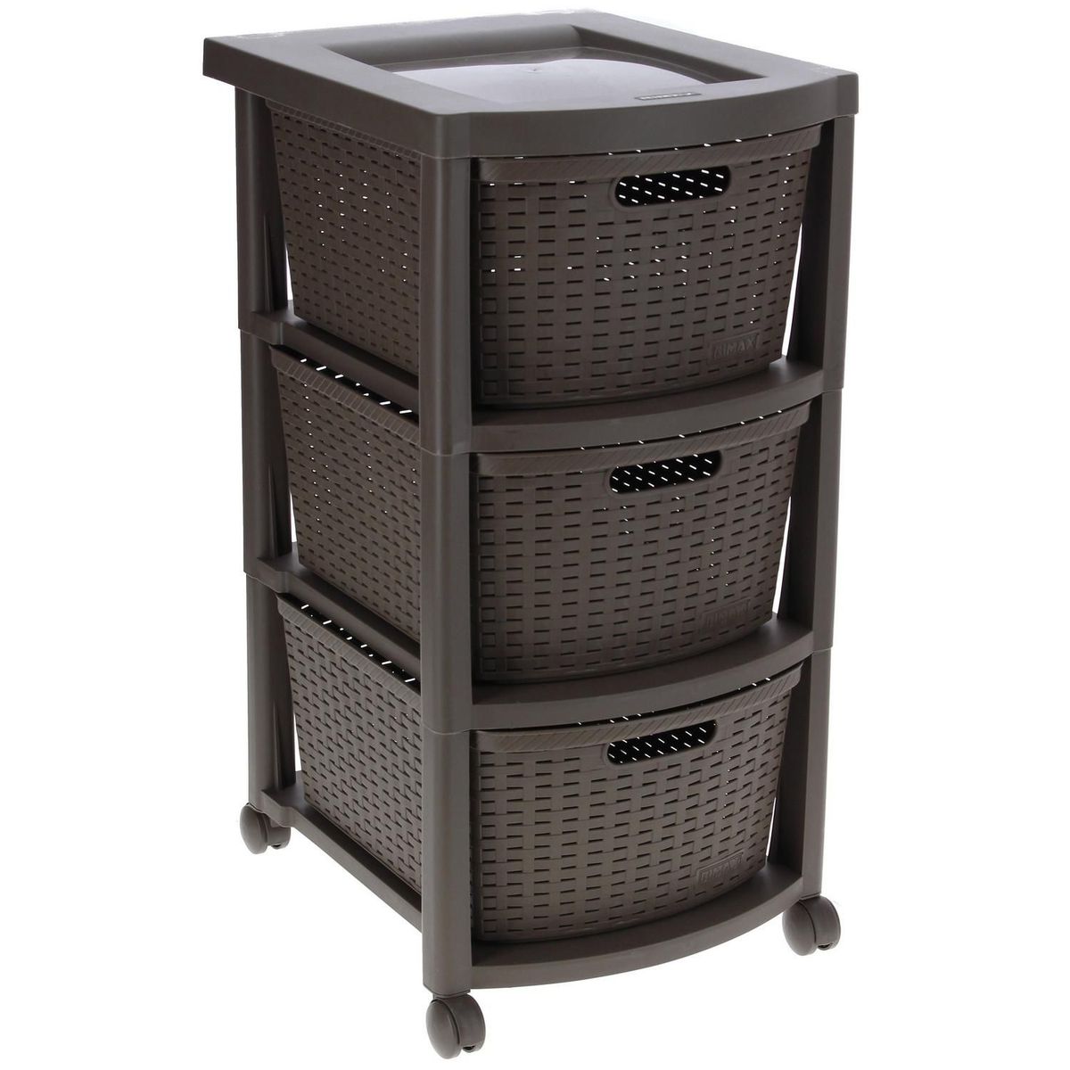 RIMAX - Carrito Organizador 3 Niveles Rattan Mocca
