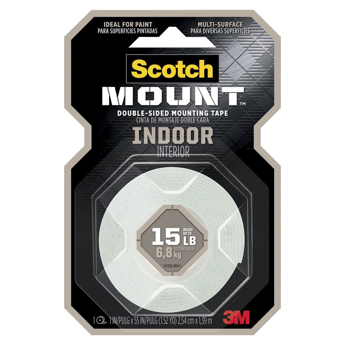 3M - Cinta Doble Contacot 3M Scotch-Mount para Interiores 25 mm x 1.39 m