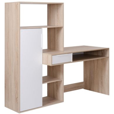 Escritorio con Estante Blanco/roble