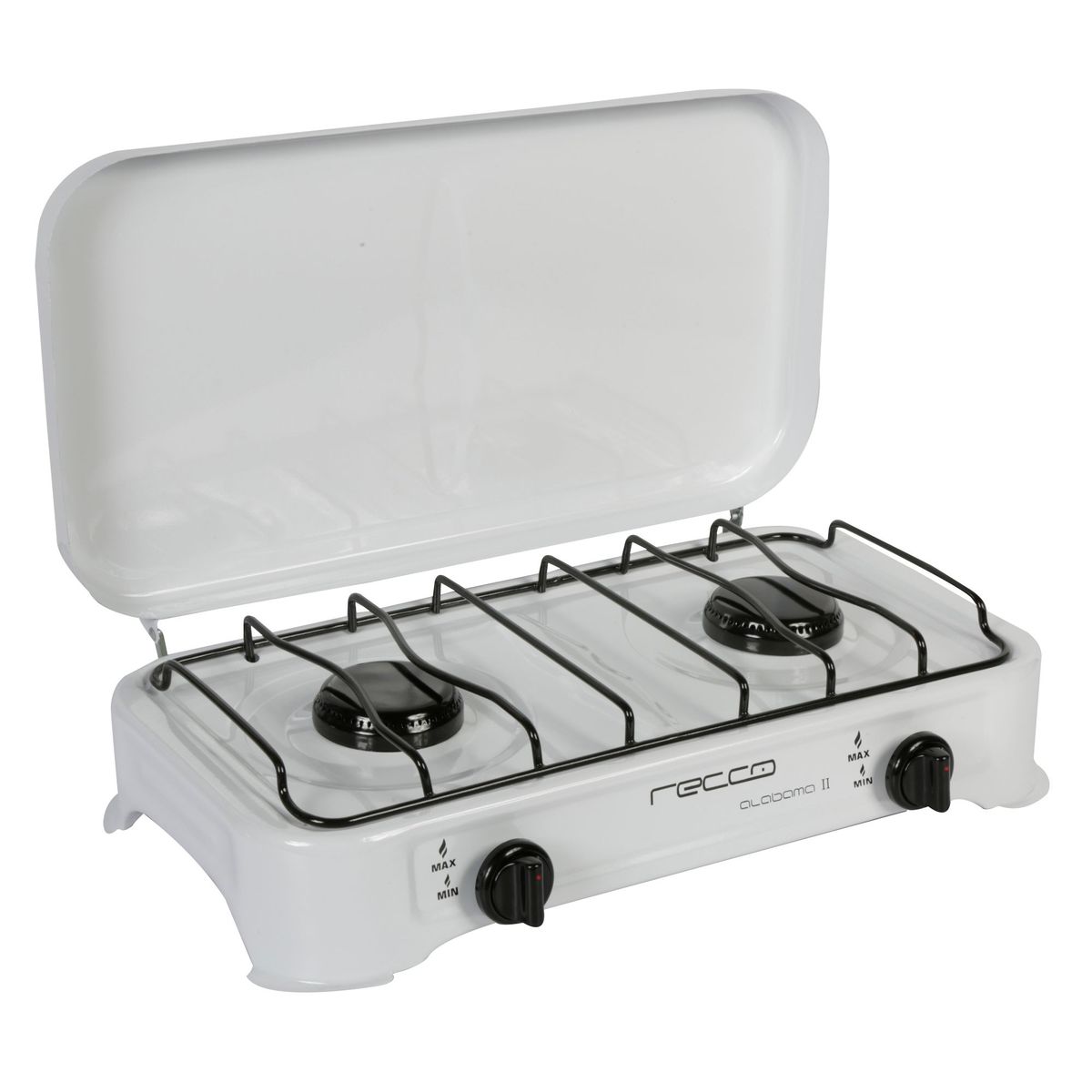 RECCO - Cocina de Mesa Recco a Gas 2 Hornillas Alabama II Blanco