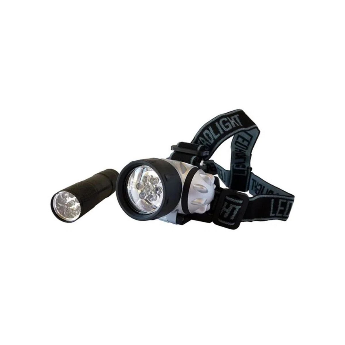 MACROTEL - Pack Linterna de Bolsillo + Linterna de Cabeza LED