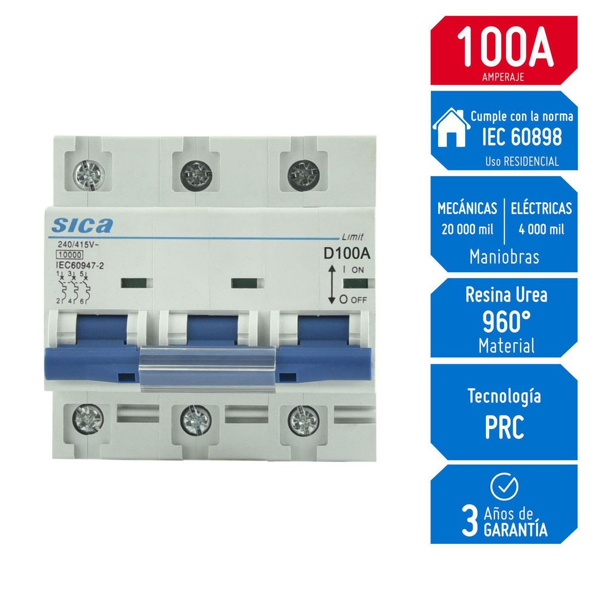 SICA - Interruptor Termomagnético 3x100A Sica