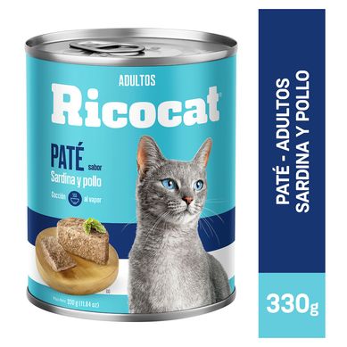 Ricocat Adultos Pate para Gatos 330 gr Sabor Sardina y Pollo