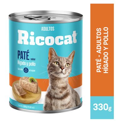 Ricocat Adultos Pate para Gatos 330 gr Sabor Hgado y Pollo