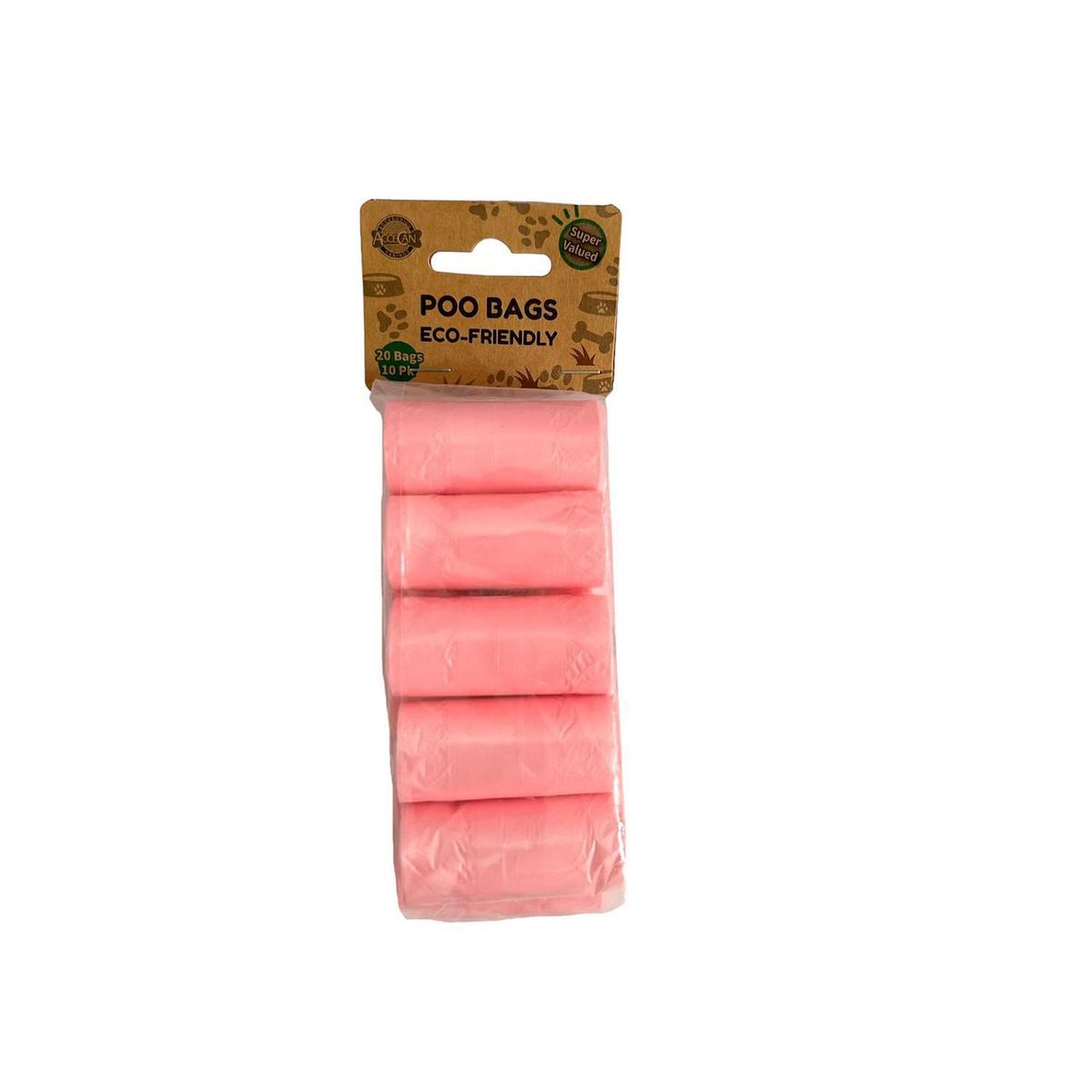 ACCECAN - Bolsas Biodegradables para Perros x10 rollos Rosado