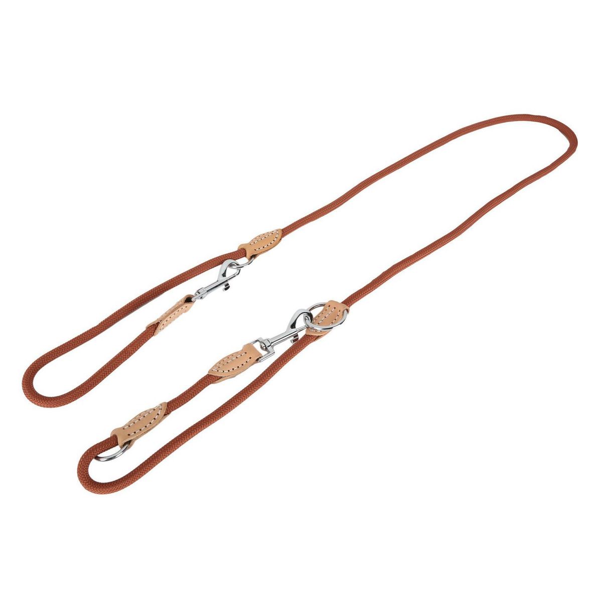 ACCECAN - Soga/Correa Doble para Perros Raza Mediana Marrón