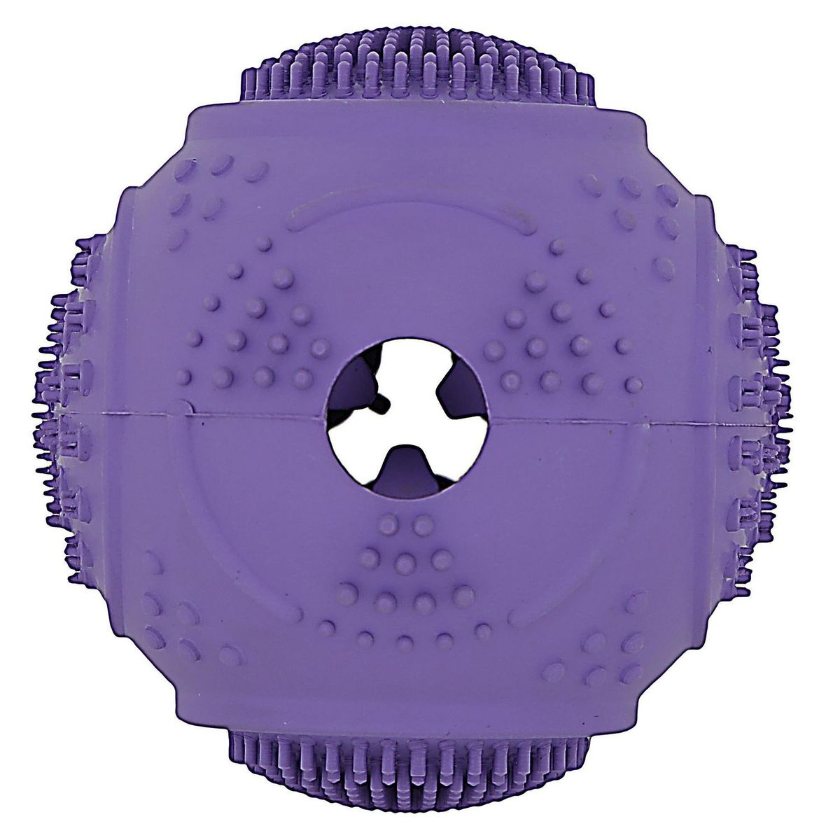 ACCECAN - Pelota Comedero de Jebe para Perro Color Morado 6x6x6cm