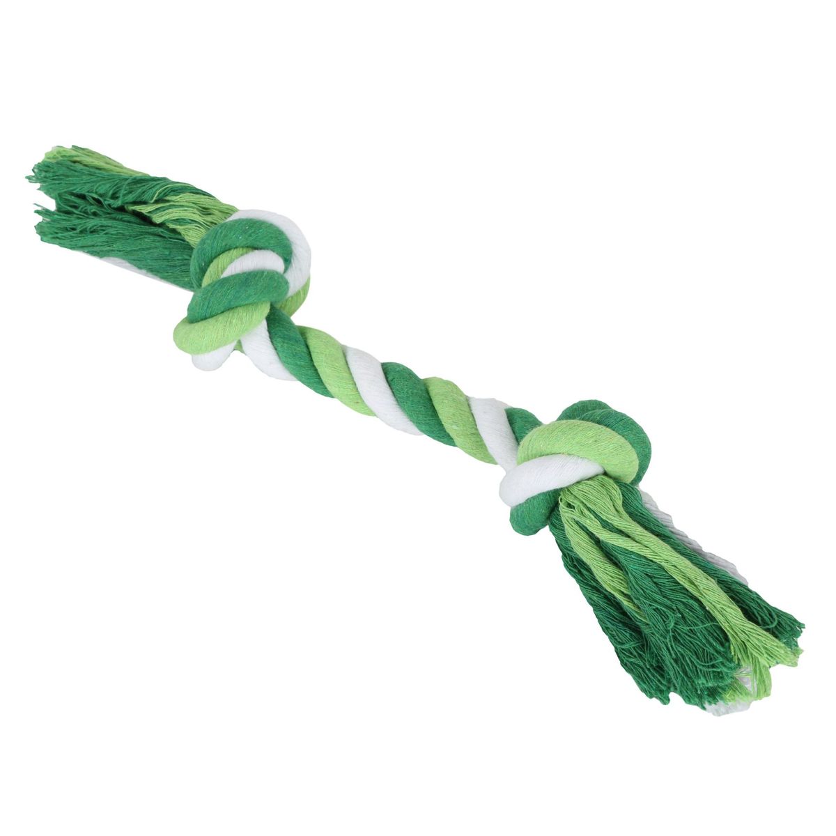 ACCECAN - Juguete Soga Trenzada para Perros Nylon Verde/Blanco