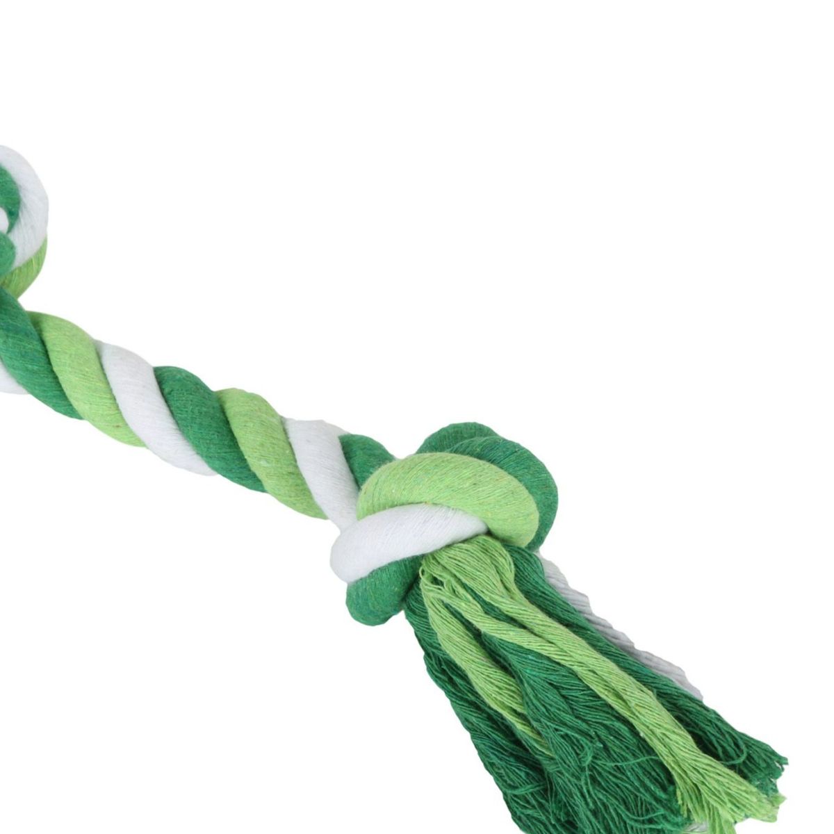 ACCECAN - Juguete Soga Trenzada para Perros Nylon Verde/Blanco