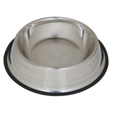 Plato de Acero para Mascotas Raza Extra Grande Color Gris 30x7.5x30cm