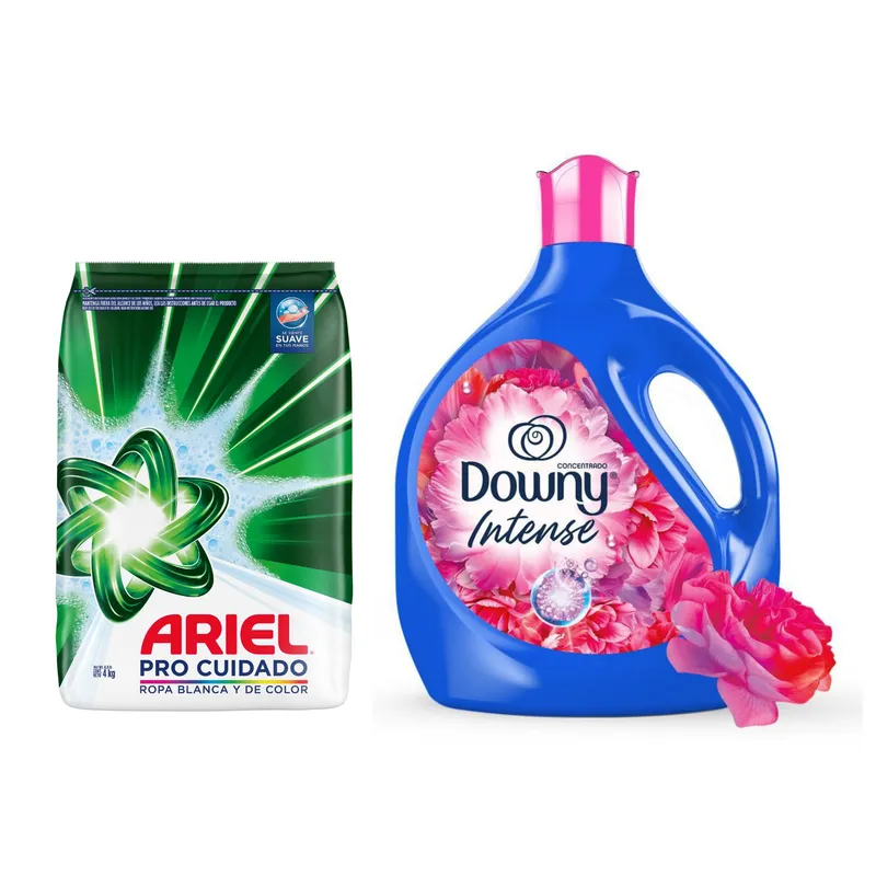  - Detergente Ariel Regular 4Kg + Suavizante Downy Floral 4.8 Litros