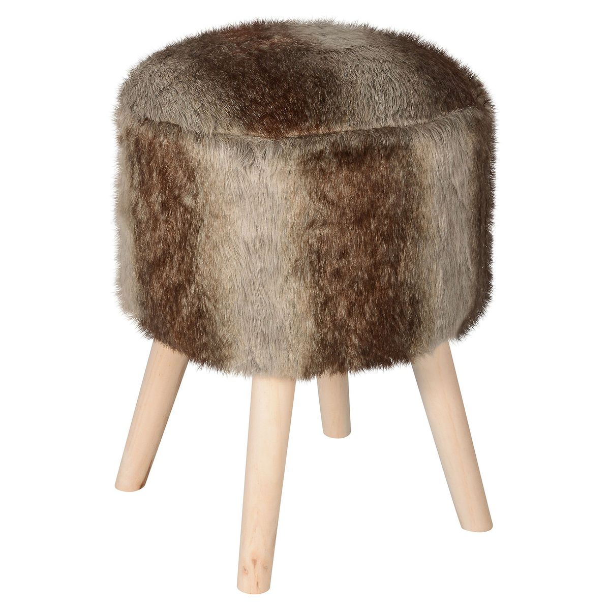 JUST HOME COLLECTION - Pouff peludo café