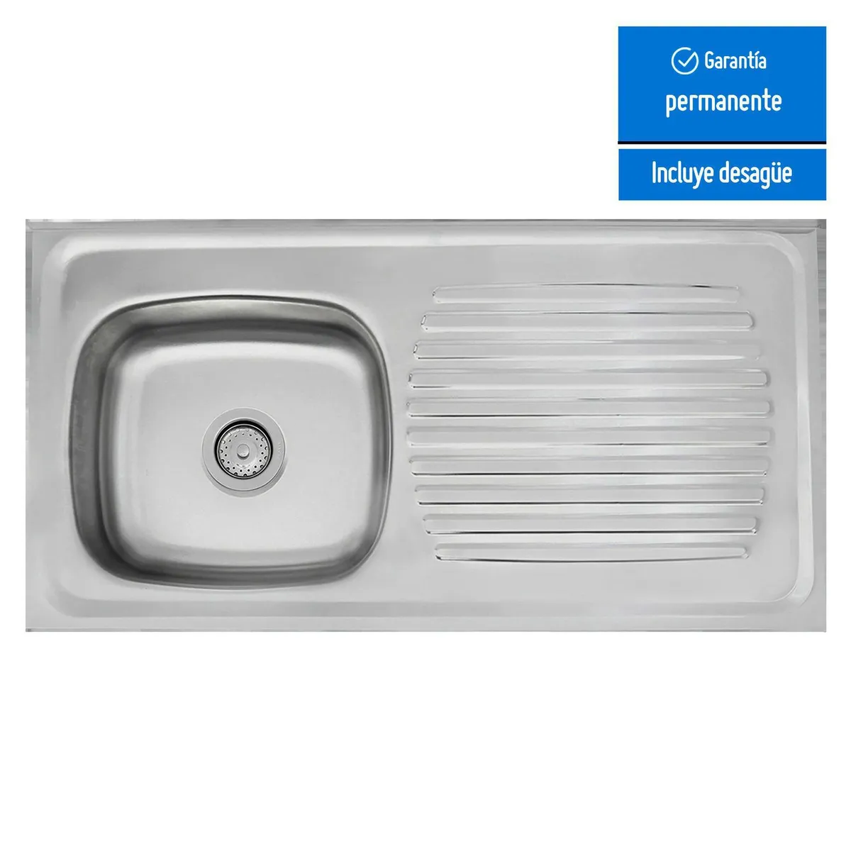 RECORD - Lavadero de Cocina Record Acero Inoxidable 1 Poza Neo Plus 100x50cm