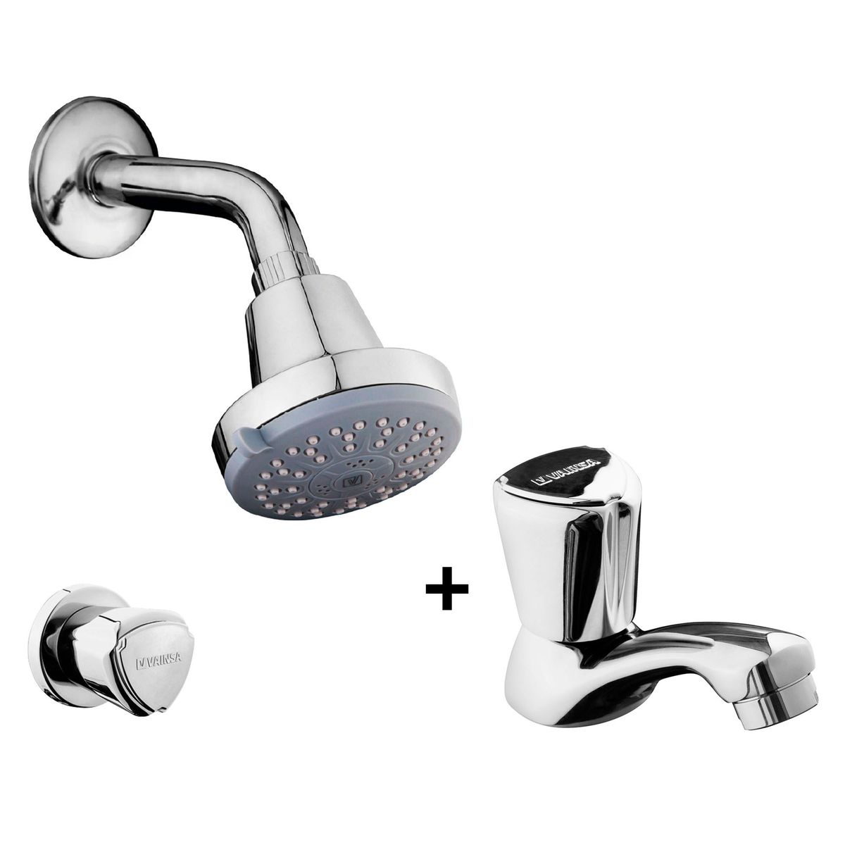 VAINSA - Combo Llave de lavatorio + Llave de ducha