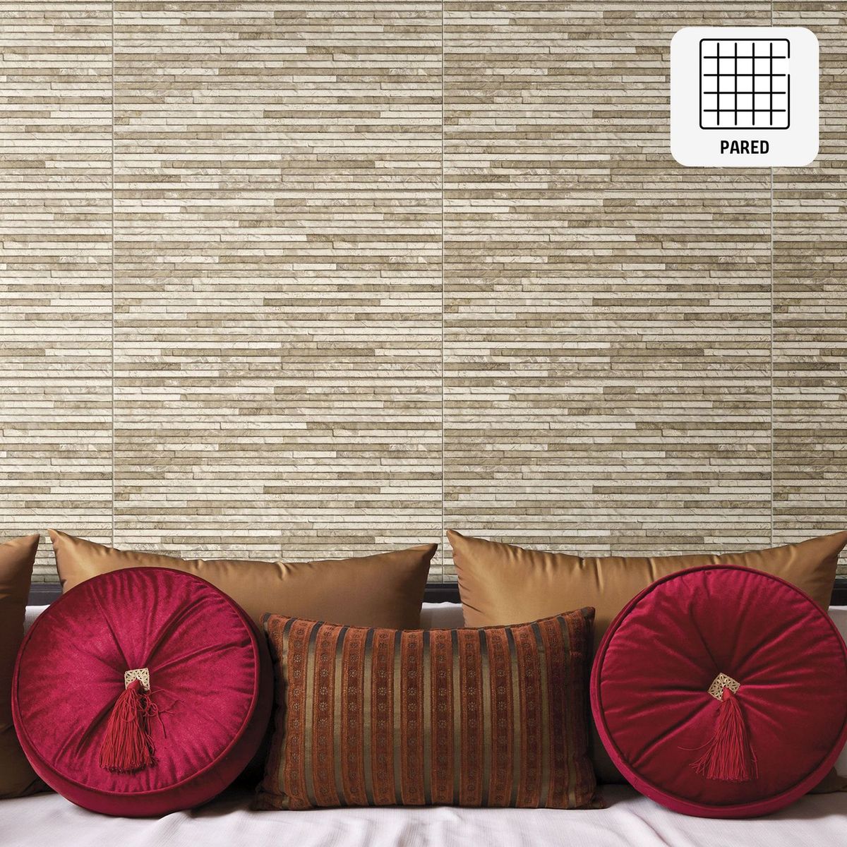 SAN LORENZO - Fachaleta Cerámica Iguazu Beige Rústica 34x60cm para piso