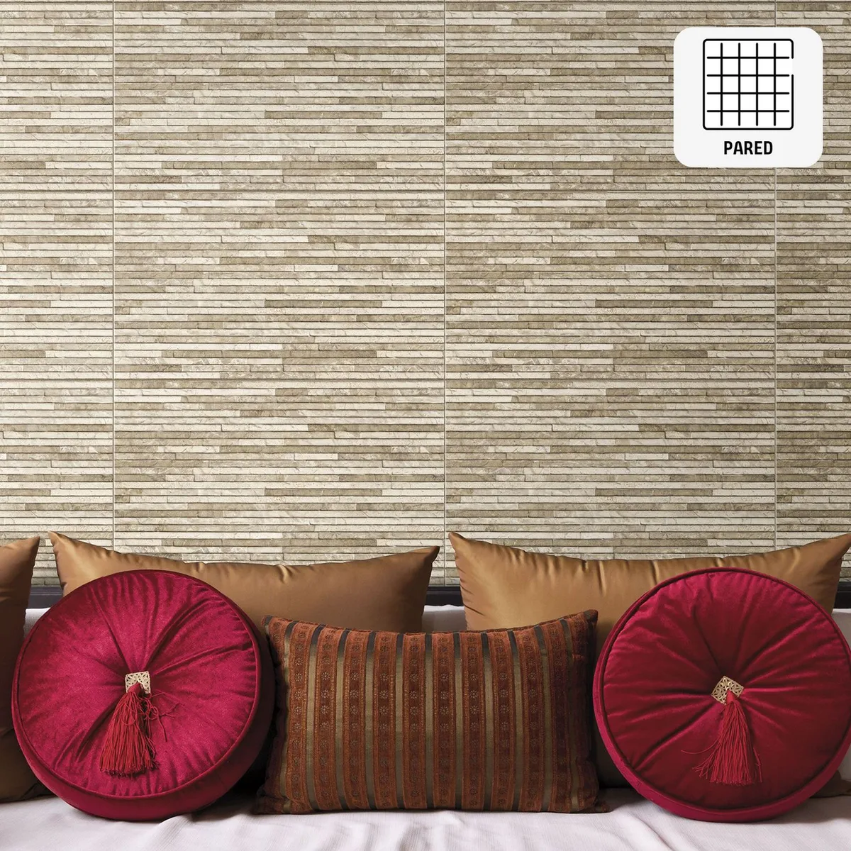 SAN LORENZO - Fachaleta Cerámica Iguazu Beige Rústica 34x60cm para piso