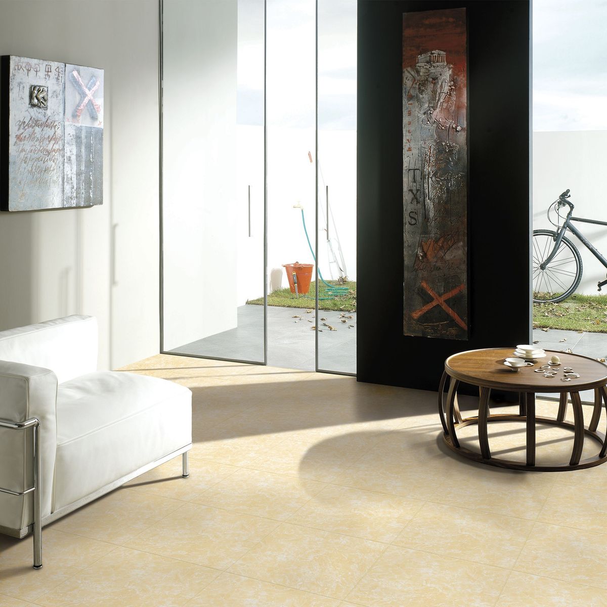 SCOP - Cerámica Marfil 46x46 Marmoladas Brillante 2.08 m2