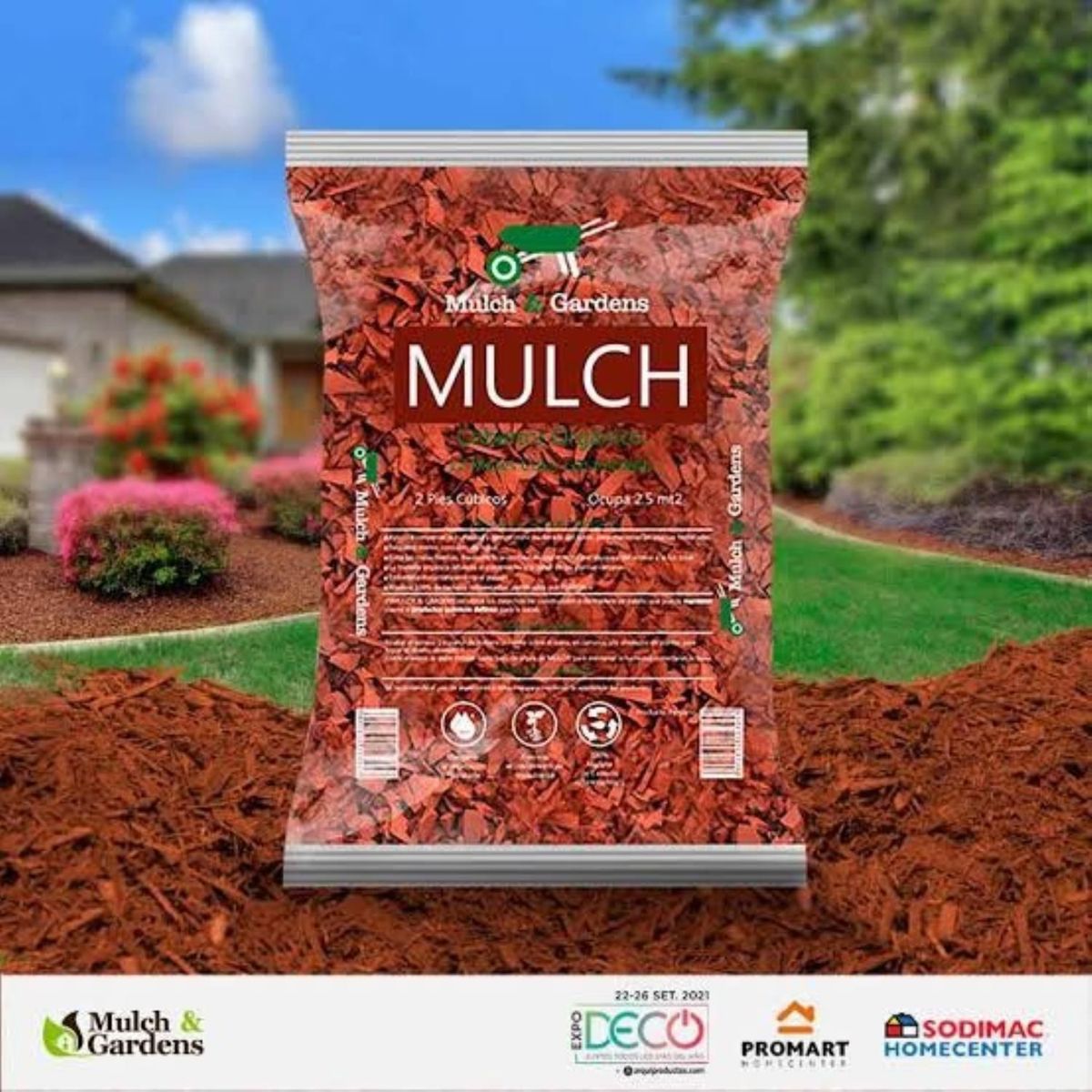 MULCH AND GARDEN - Cobertor Orgánico Terracota Marrón 10kg